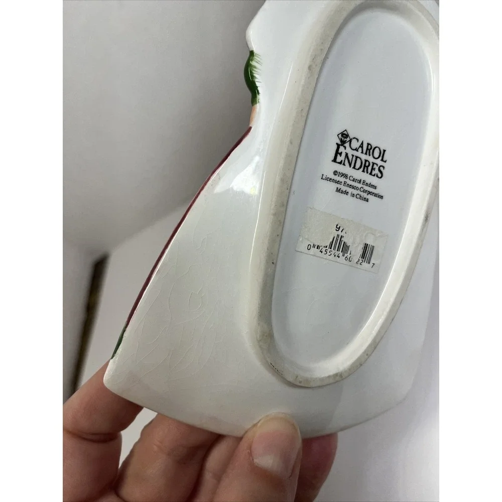 Enesco 90s Carol Endres Spoon Rest Storage Scouring Pad Holder Lady Basket